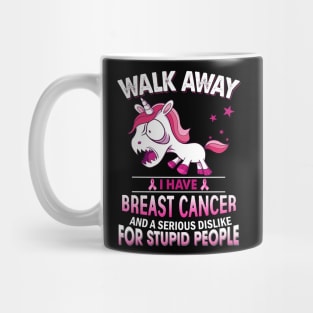 funny breast cancer grumpy unicorn warrior Mug